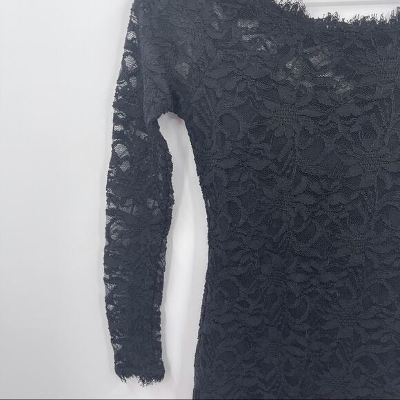 Black Lace Body Con Dress Size Small - Picture 5 of 8